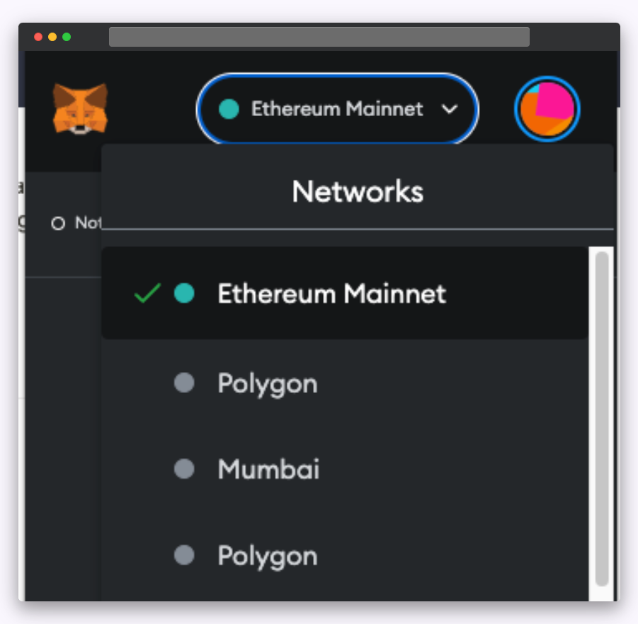 Figure: Choose ERTHh mainnet 